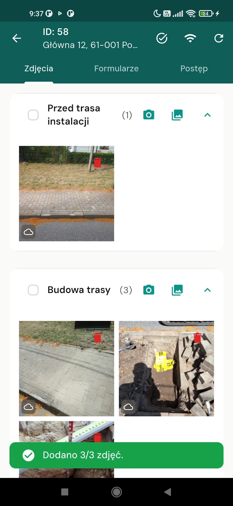 WTMS - dokumentacja zdjęciowa w aplikacji mobilnej